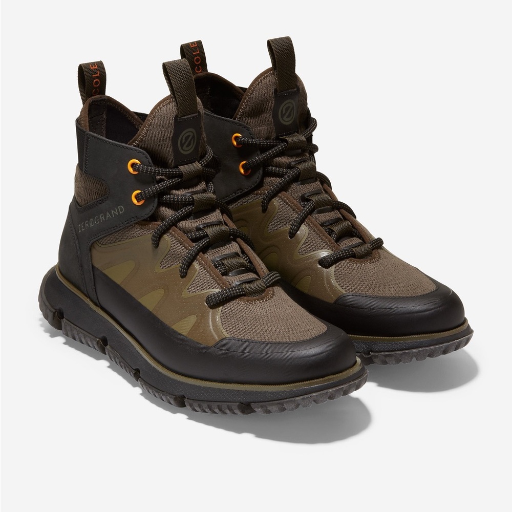 Cole Haan Men's ZerøGrand City Trekker Boots Soze 10.5 Olive-Black